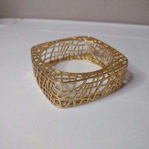 7.5 Inch Gold Tone Bird Cage Bangle